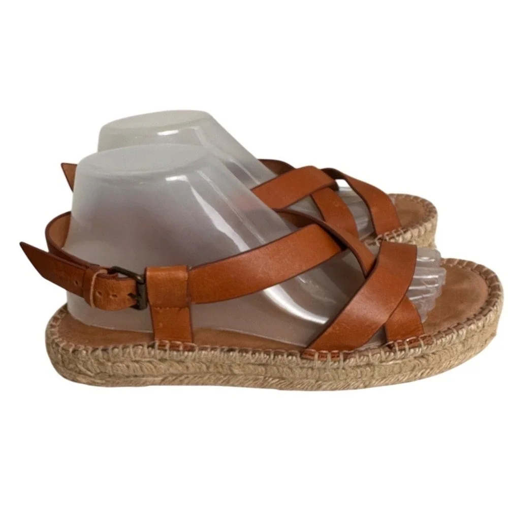 Madewell Malia Leather Espadrille Platform‎ Sandals 9.5
